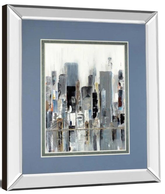 Classy Art City Bridge by Aziz Kadmiri Mirror Framed Wall Art-1