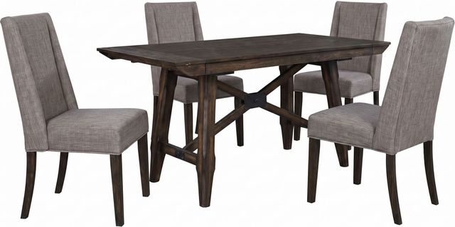 Liberty Furniture Double Bridge 5-Piece Dark Chestnut/Gray Optional Trestle Dining Set-0
