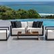 Uttermost® Remsen Java Black/Oyster White Fabric/Metal Outdoor Sofa-1