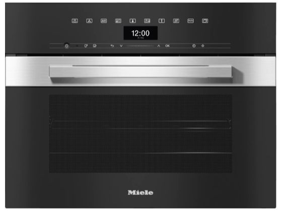 Miele PureLine Series 24" Black Single Combi-Steam Smart Electric Wall Oven with Motion Touch Display-0