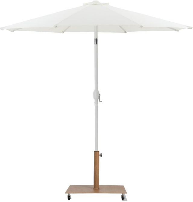 Meridian Furniture Fiji Matte White/Navy/White Aluminum Outdoor Patio Umbrella and Base-0