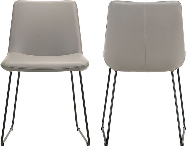 Moe's Home Collection Villa 2-Piece Grey Dining Side Chair Set-3