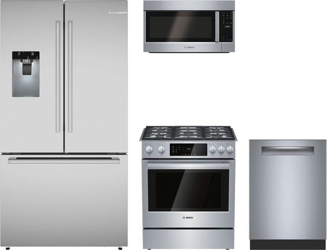 Bosch 4 Piece Stainless Steel Gas Kitchen Package-0