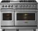 Viking® 5 Series 48" Stainless Steel Pro Style Dual Fuel (LP) Range with Polished Chrome Trim-2