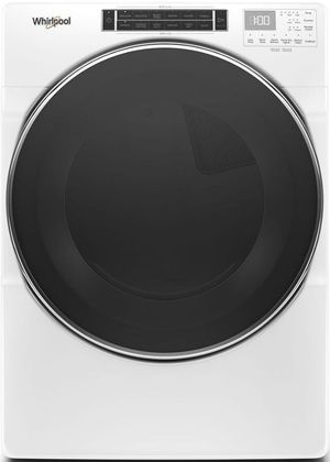 Front view of the Whirlpool® 7.4 Cu. Ft. White Front Load Electric Dryer