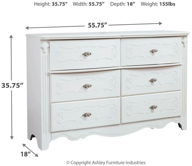 Signature Design by Ashley® Exquisite White Dresser and French Style Bedroom Mirror-1