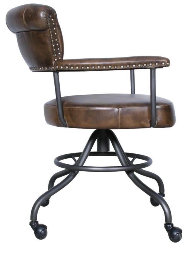 Home Trends & Design Essex Chesterfield Antique Whiskey Office Chair-2