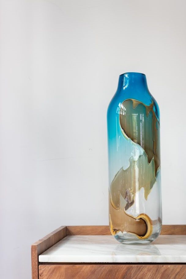 Moe's Home Collection Mystic Blue Brown and Blue Tall Vase-3
