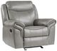 Homelegance® Aram Gray Manual Glider Recliner-0