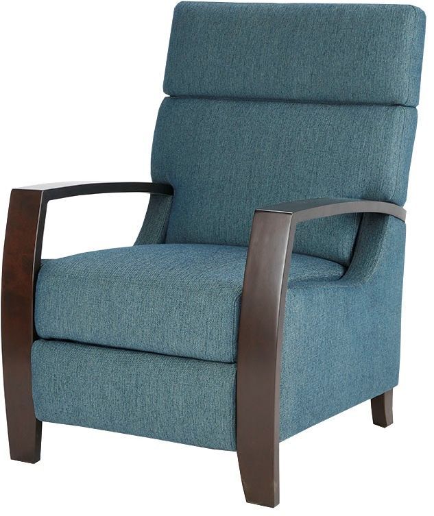 Olliix by Madison Park Blue Katniss Push Back Recliner-2