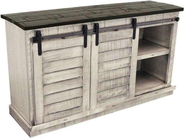 American Heartland Manufacturing Rustic Two Tone 57" Quaint Shutter TV Stand-2