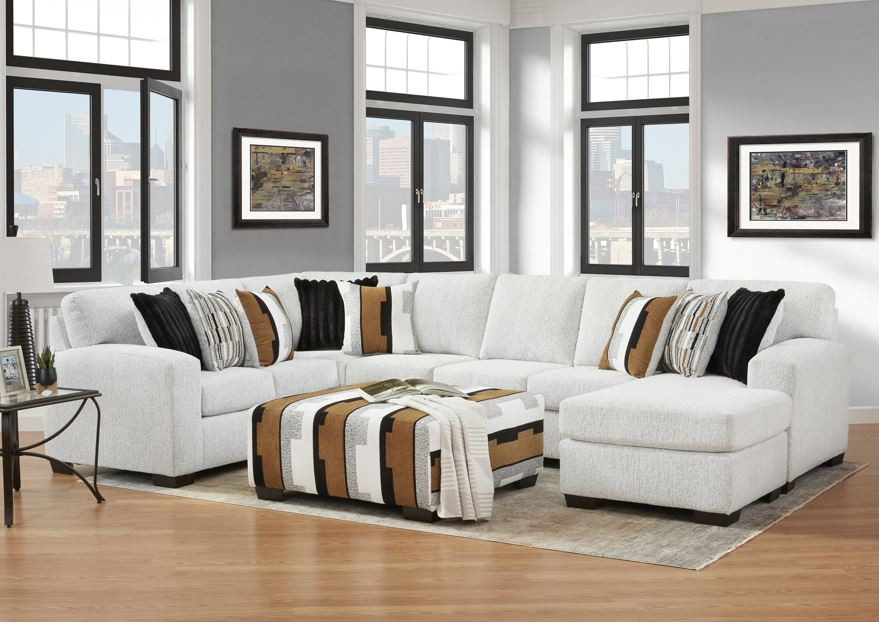 Affordable Furniture 6950 Shay Arctic 3-Piece U-Shape Sectional