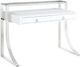 Coaster® Gemma Glossy White/Chrome 2-Drawer Writing Desk-0