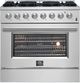 FORNO® Marco 36" Stainless Steel Pro Style Dual Fuel Range-0