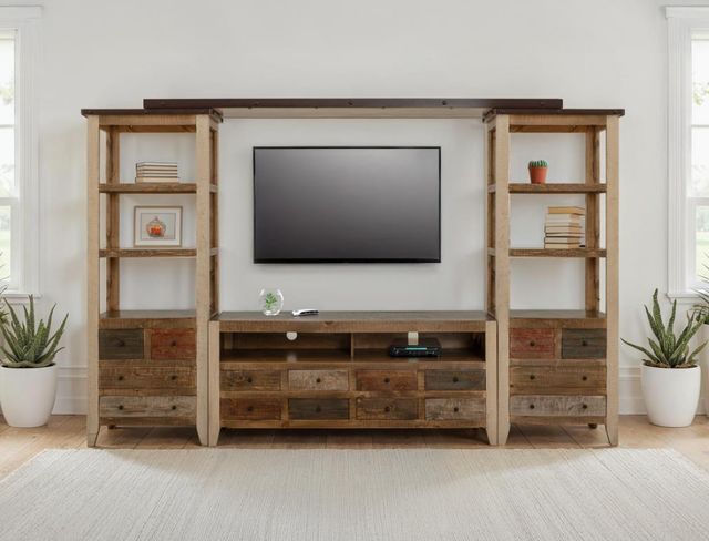 International Furniture Direct Antique Brown TV Stand-1
