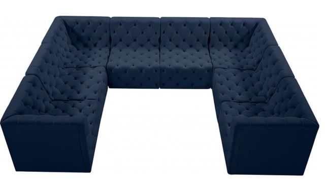 Meridian Furniture Tuft 8-Piece Navy Modular Sectional Set-1