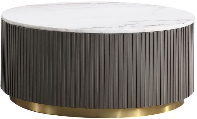 Coaster® Jason 2-Piece White Top Occasional Table with Charcoal/Gold Base Set-2