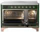 Ilve® Majestic III 48" Emerald Green Pro Style Induction Range with Solid Door and Copper Trim-1