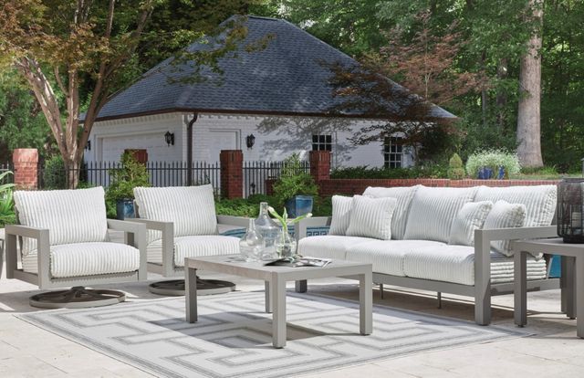 Signature Design by Ashley® Moonlight View Gray Aluminum/Fabric Outdoor Sofa-3