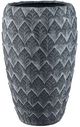 A & B Home 3-Piece Light Gray Tall Round Pot Set with Leaf Finish-1