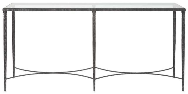 Uttermost® Washington Glass Top Console Table with Rustic Black Frame-0