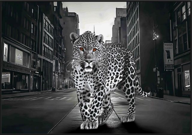 Classy Living Untamed Cheetah in the Streets Wall Art-0