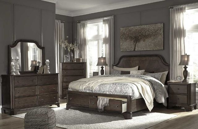 Signature Design by Ashley® Adinton 2-Piece Brown Queen Storage Panel Bed Set-3