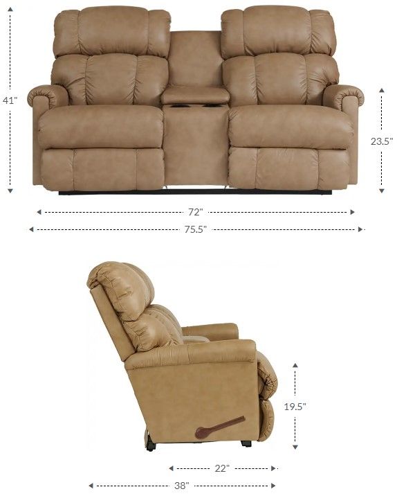 La-Z-Boy® Pinnacle Navy Manual Wall Reclining Loveseat with Console-2