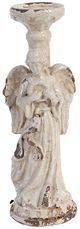 A & B Home White Washed Candle Holder-0