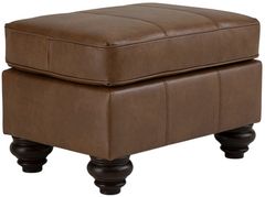 Best® Home Furnishings Customizable F24 Leather Ottoman with Espresso Legs