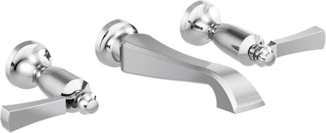 Delta Dorval® Chrome 2-Handle Wall Mount Bathroom Faucet Trim Only-0