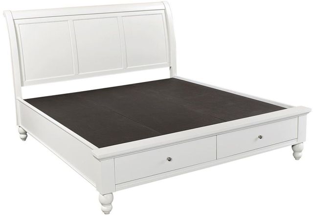 aspenhome® Cambridge White Queen Storage Sleigh Bed-3
