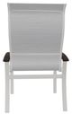 Telescope Casual Belle Isle Abalone/Snow Aluminum/Fabric Outdoor Sling Supreme Arm Chair with Chestnut Rustic Polymer Arm Accent-3