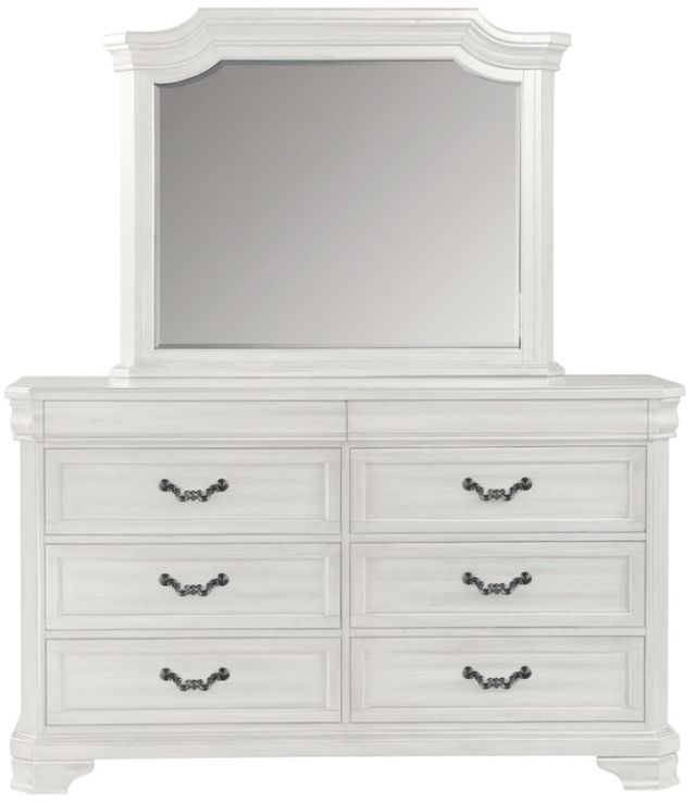 New Classic® Home Furnishings Lyndhurst 4-Piece Vintage White Queen Panel Storage Bedroom Set-3