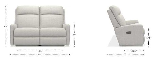 La-Z-Boy® Finley Onyx Leather Power Reclining Loveseat with Headrest-1