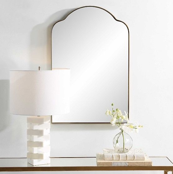 Uttermost® Sidney Brushed Brass Arch Mirror-1