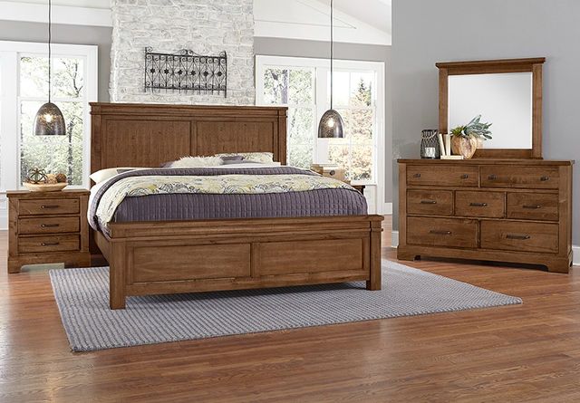 Artisan & Post by Vaughan-Bassett Cool Rustic Amber California King Panel Mansion Bed-1