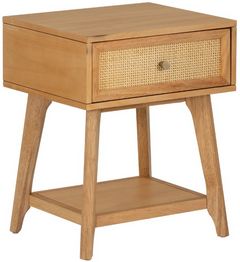 Powell® Catlett Cassie Natural Cane Side Table Nightstand