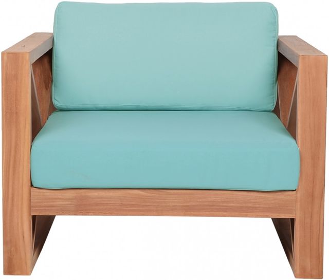 Meridian Furniture Anguilla Sea Blue Fabric Outdoor Accent Chair-1