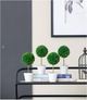 A & B Home 4-Piece Green Faux Topiaries with Cream Pot Set-4
