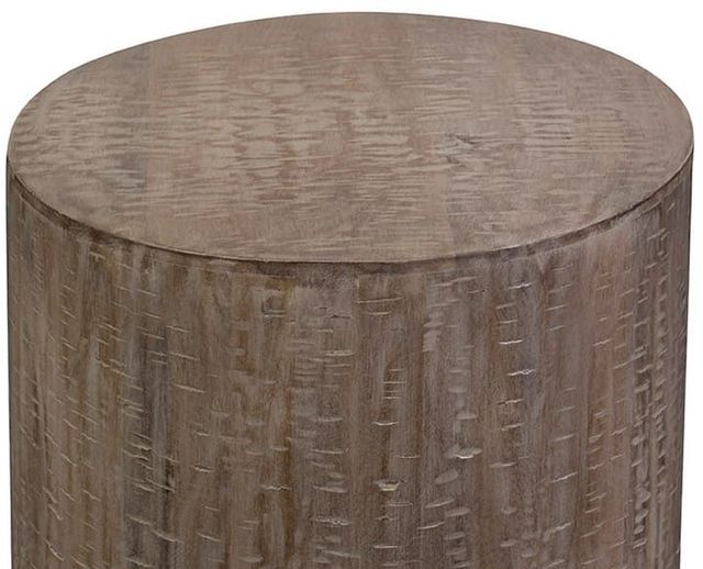 Porter International Designs Drum Gray Round End Table-3