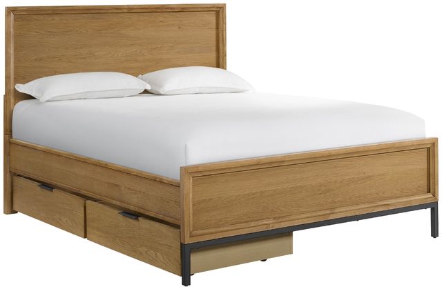 Intercon Newport Natural Oak Queen Panel Storage Bed-0