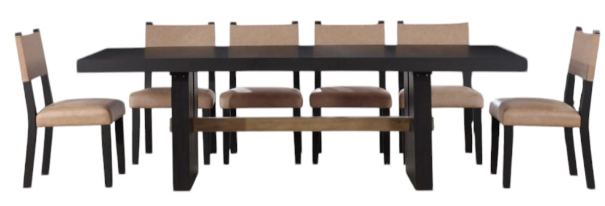 Steve Silver Co. Aubrey 7-Piece Black/Brown Dining Table Set | Big ...