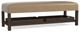 Bassett® Furniture Lori Sable Leather Bench with Trays-0