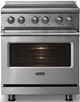 Viking® 5 Series 30" Stainless Steel Pro Style Induction Range with Polished Chrome Trim-4