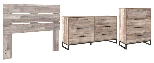 Signature Design by Ashley® Neilsville 3-Piece Whitewash Queen Panel Headboard Bed Set-0
