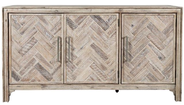 Jofran Inc. Gramercy Gray Wash 3-Door Accent Cabinet-2