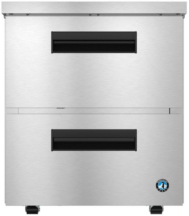 Hoshizaki Steelheart® 27" 6.21 Cu. Ft. Stainless Steel Single Section Undercounter Low Profile Refrigerator with Stainless Drawers-0