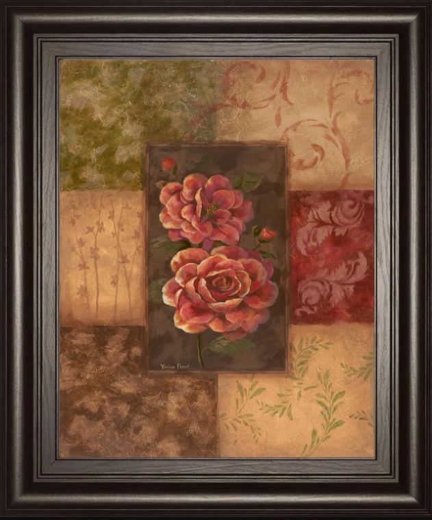 Classy Art Camellias on Chocolate by Vivian Flasch Framed Print Wall Art-0