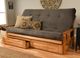 Kodiak Furniture Monterey Suede Gray/Butternut Queen Storage Futon with Mattress-4